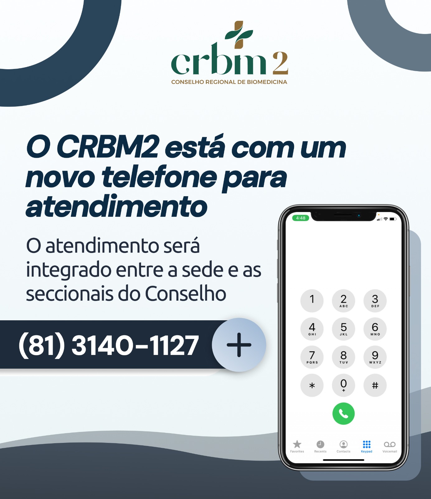 CRBM2 esta com um novo telefone para atendimento.