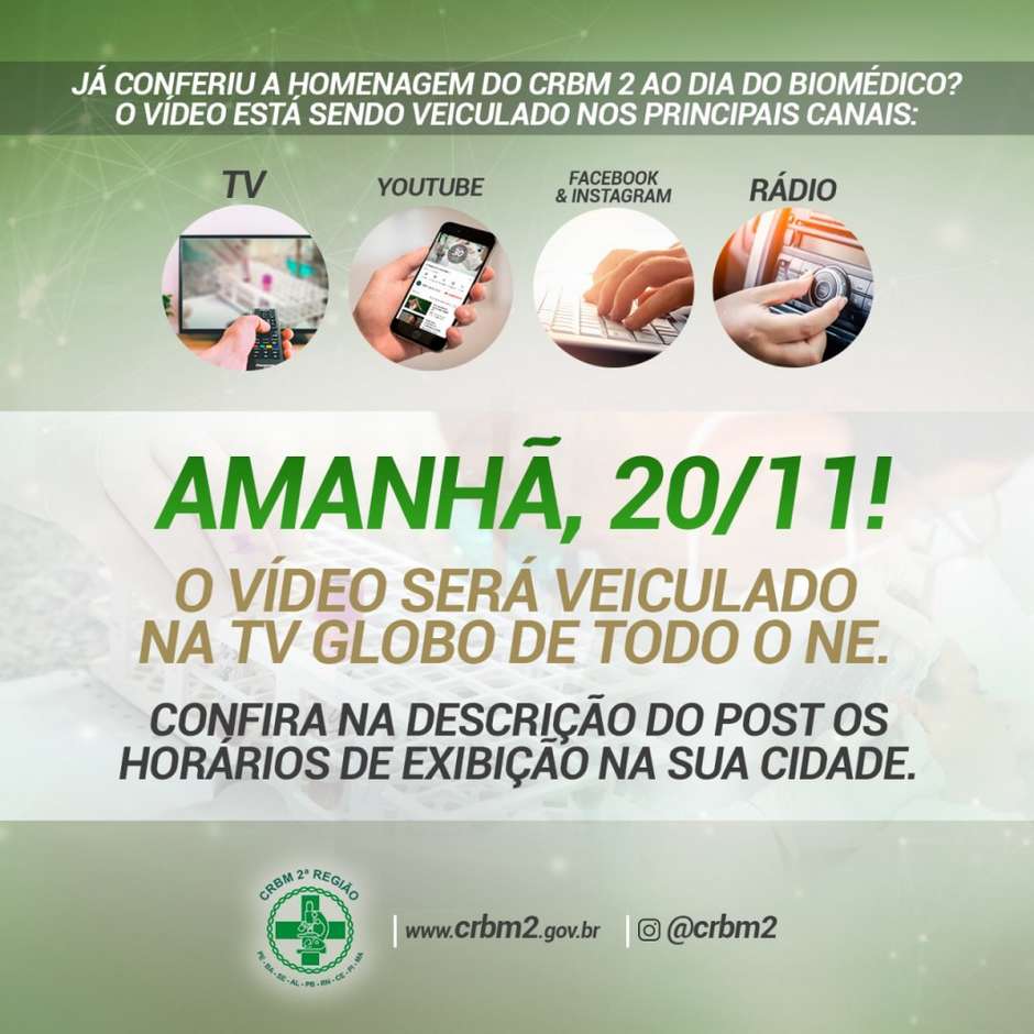 Homenagem do CRBM 2 ao Dia do Biomédico
