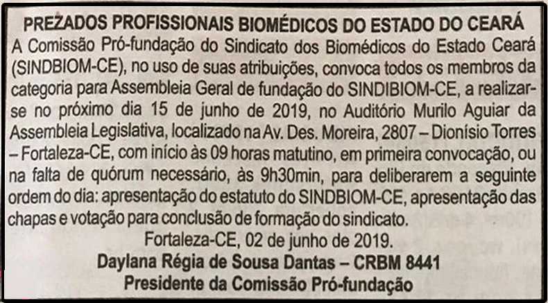 Ceará agora tem Sindicato dos Biomédicos