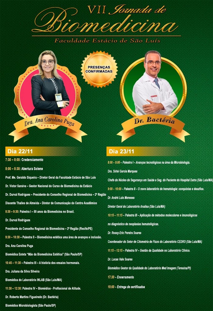 VII Jornada de Biomedicina na Faculdade Estácio de São Luís