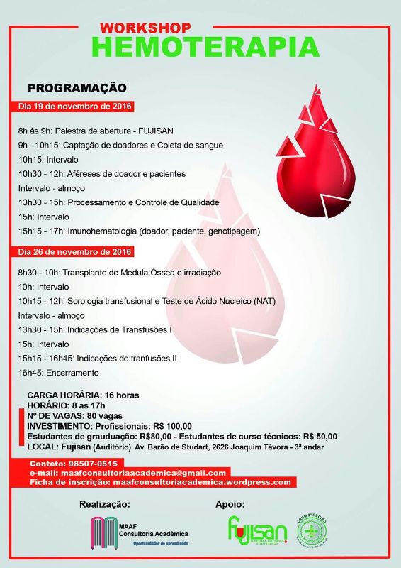 Workshop de Hemoterapia em novembro/2016