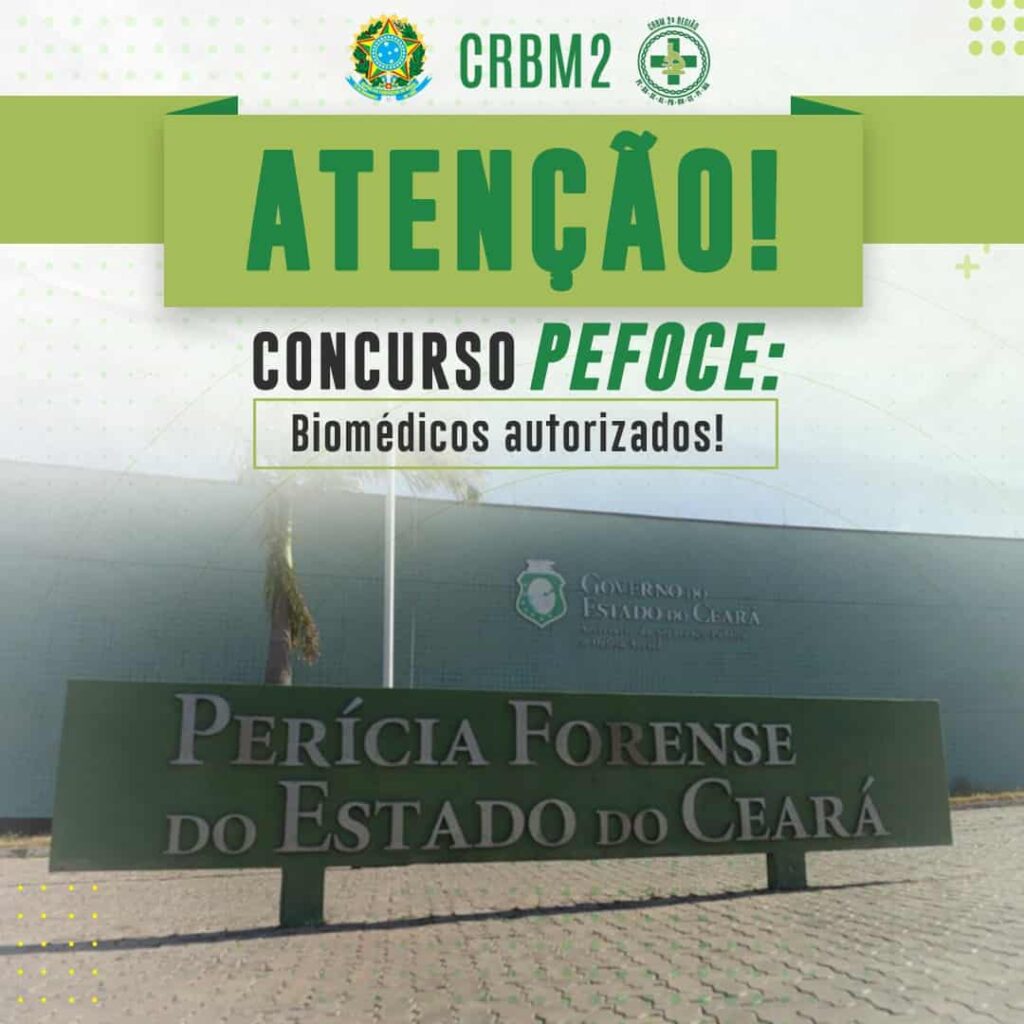 NOTA URGENTE – CONCURSO PEFOCE. Biomédicos poderão concorrer às vagas do concurso do PEFOCE