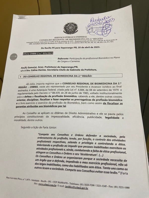 CRBM2 promove diligências no interior da Paraíba