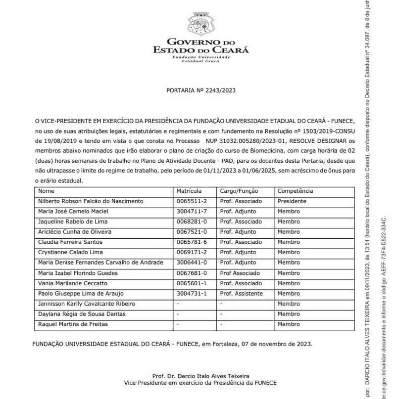 CRBM2 participa de solenidade de voto de aplauso à criação do curso de Biomedicina na Universidade Estadual do Ceará (UECE)