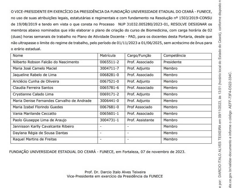 CRBM2 participa de solenidade de voto de aplauso à criação do curso de Biomedicina na Universidade Estadual do Ceará (UECE)