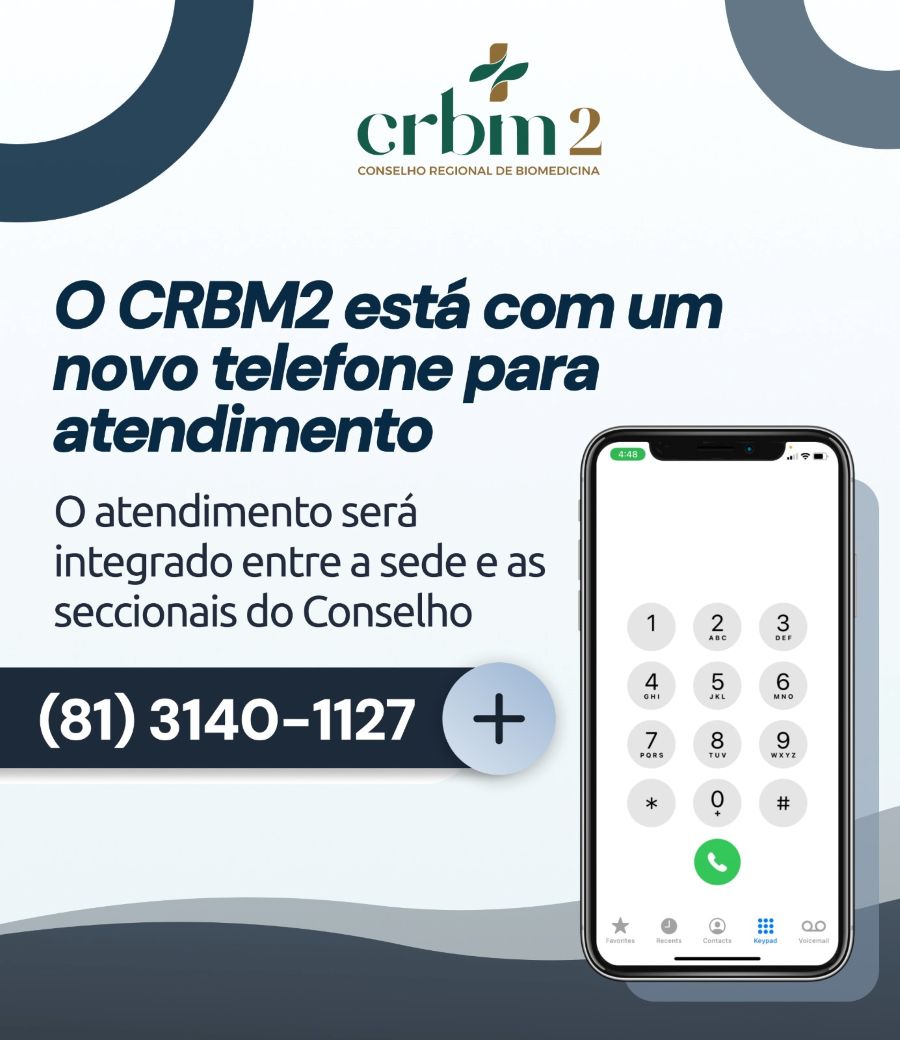 O CRBM2 está com um novo telefone para atendimento - (81) 3140-1127